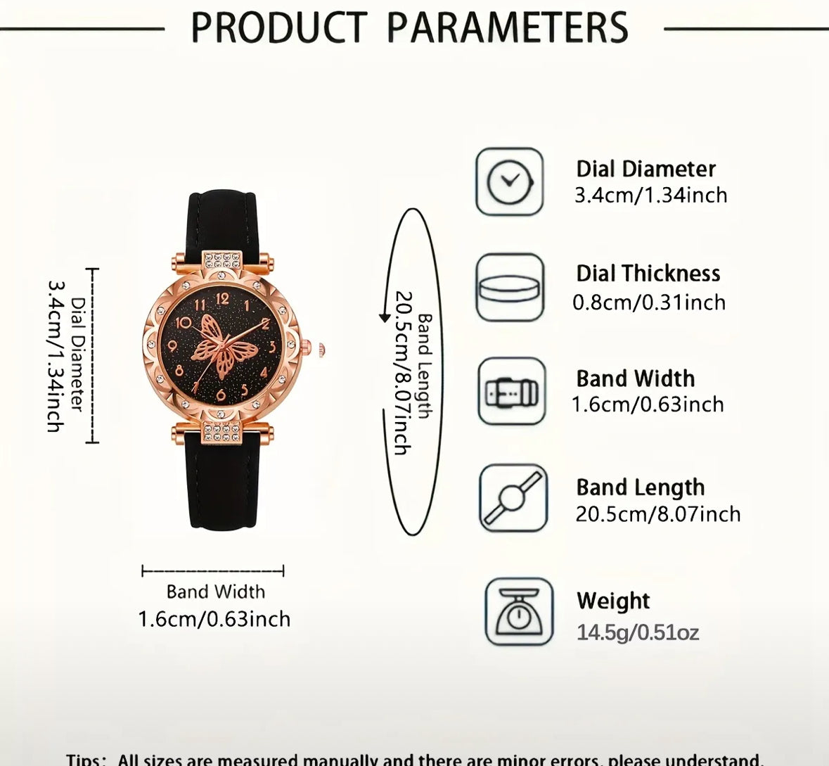 6Psc Montre à Quartz Numérique Élégante pour Femme
