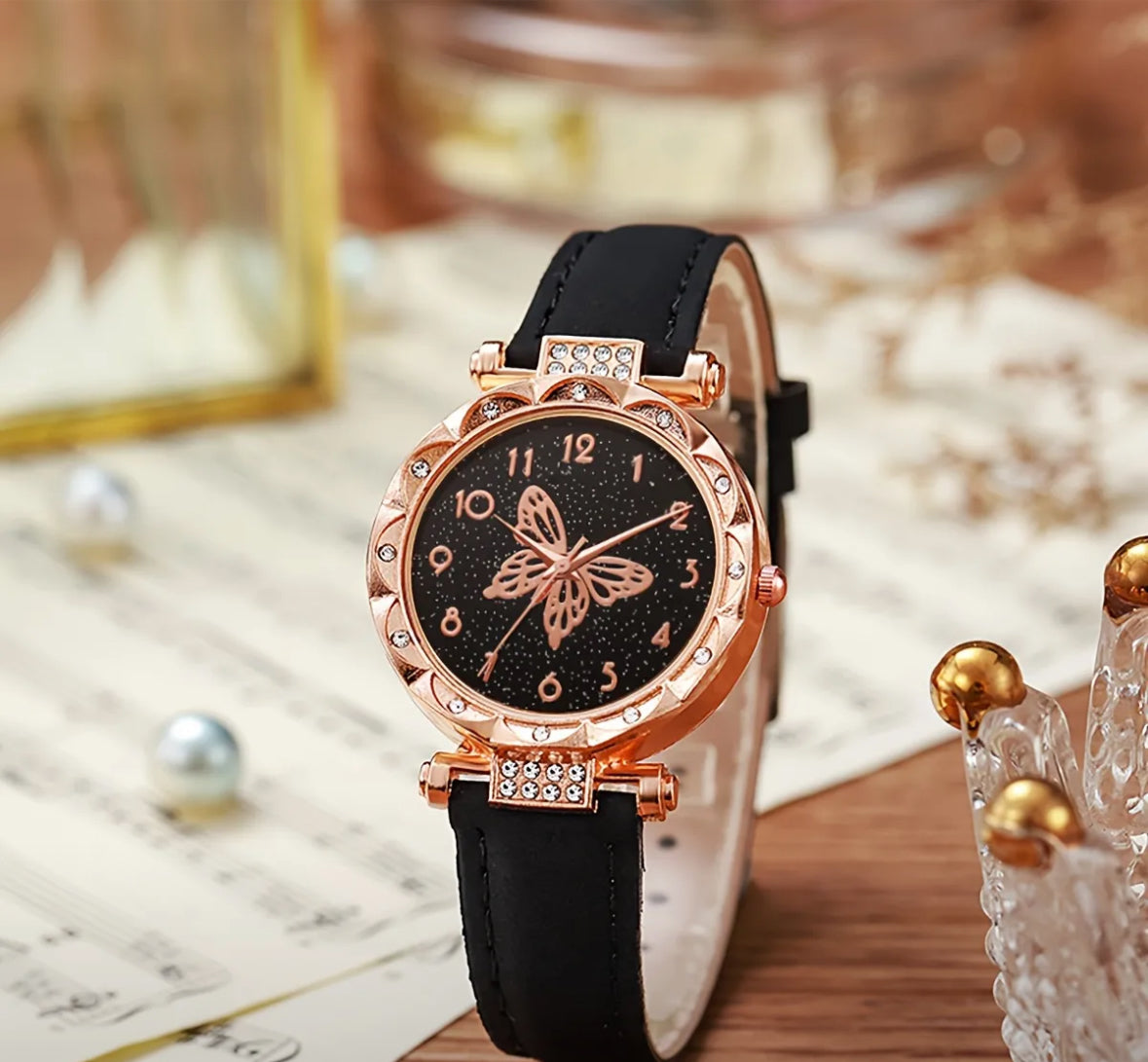 6Psc Montre à Quartz Numérique Élégante pour Femme